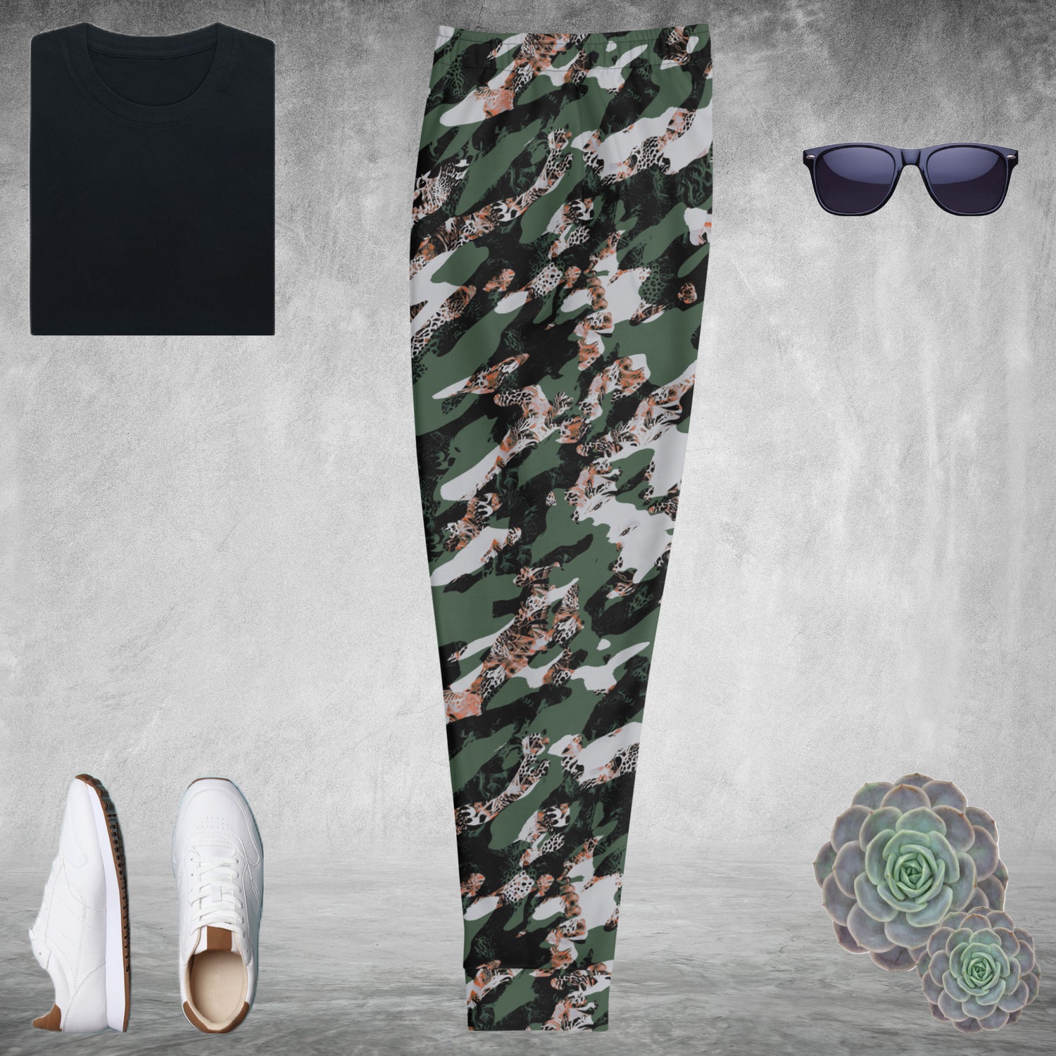 Black Camouflage Men's Joggers | DEEAREST LTD