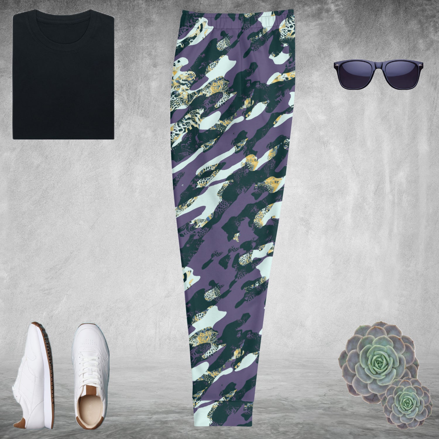 Purple Camouflage Men's Joggers | DEEAREST LTD