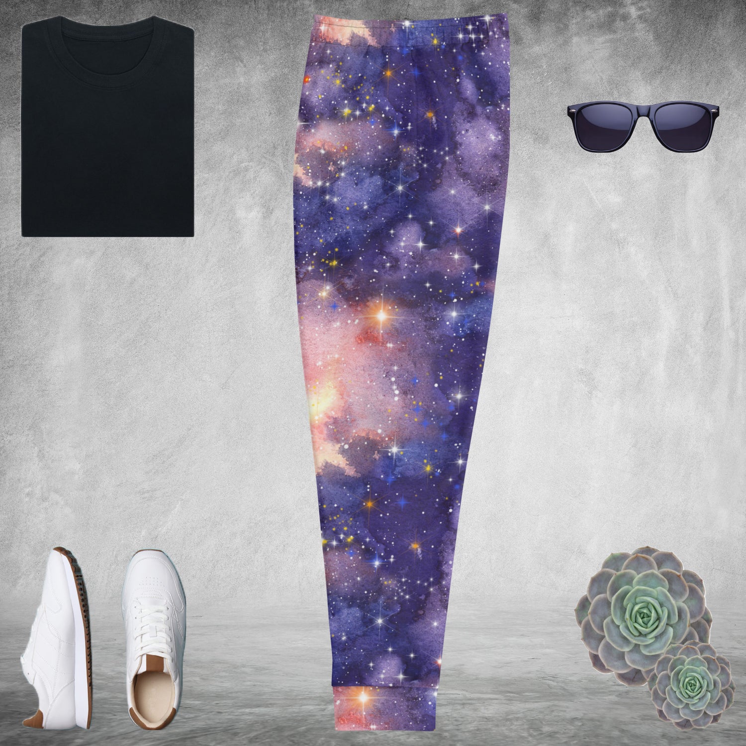 Light Purple Nebula Men's Joggers | DEEAREST LTD