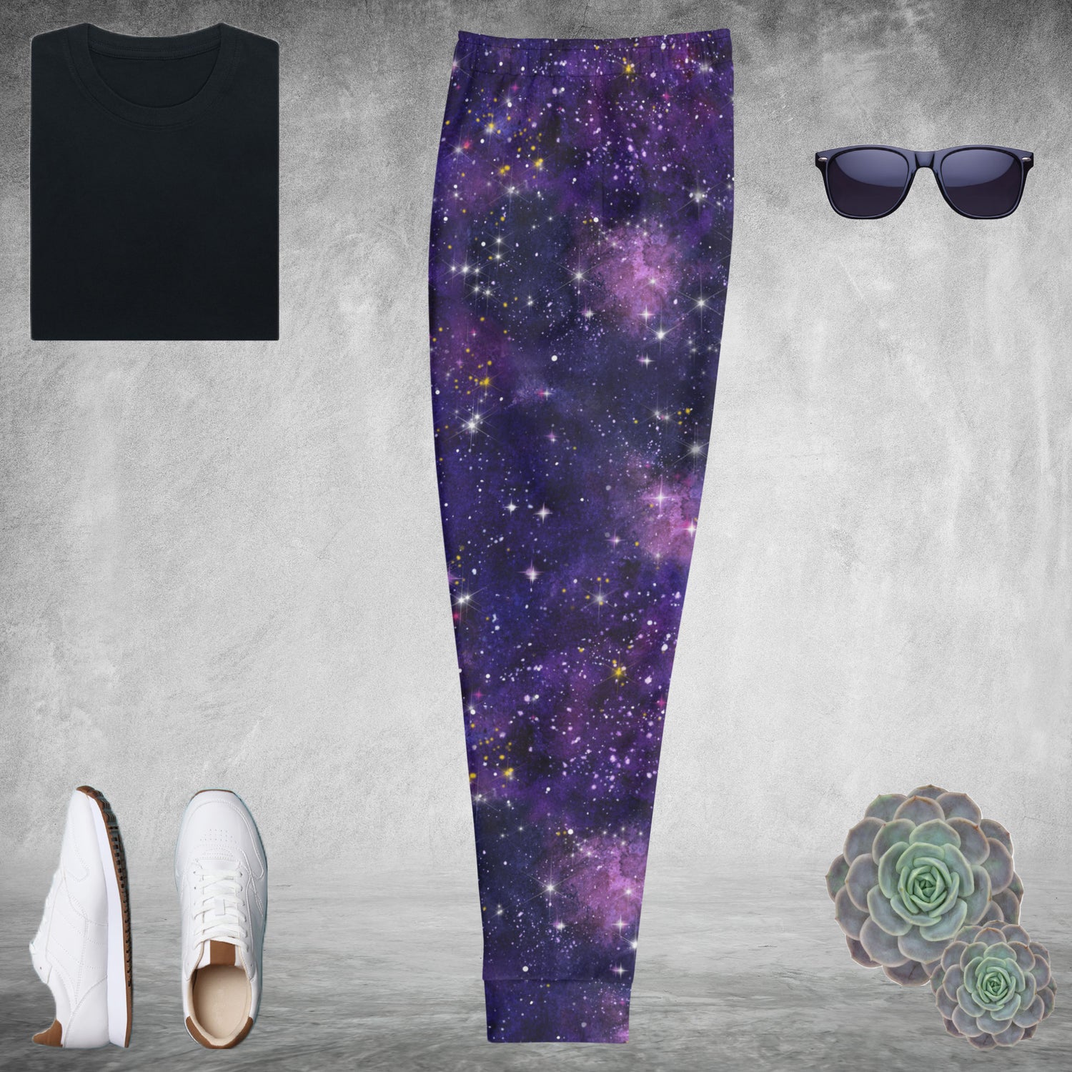 Purple Nebula Men's Joggers | DEEAREST LTD