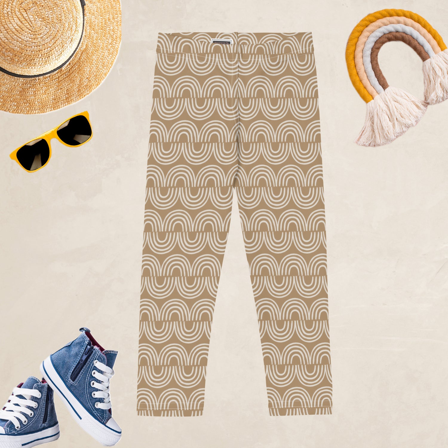 Brown Jungle Pattern Kids and Youth Leggings | DEEAREST LTD