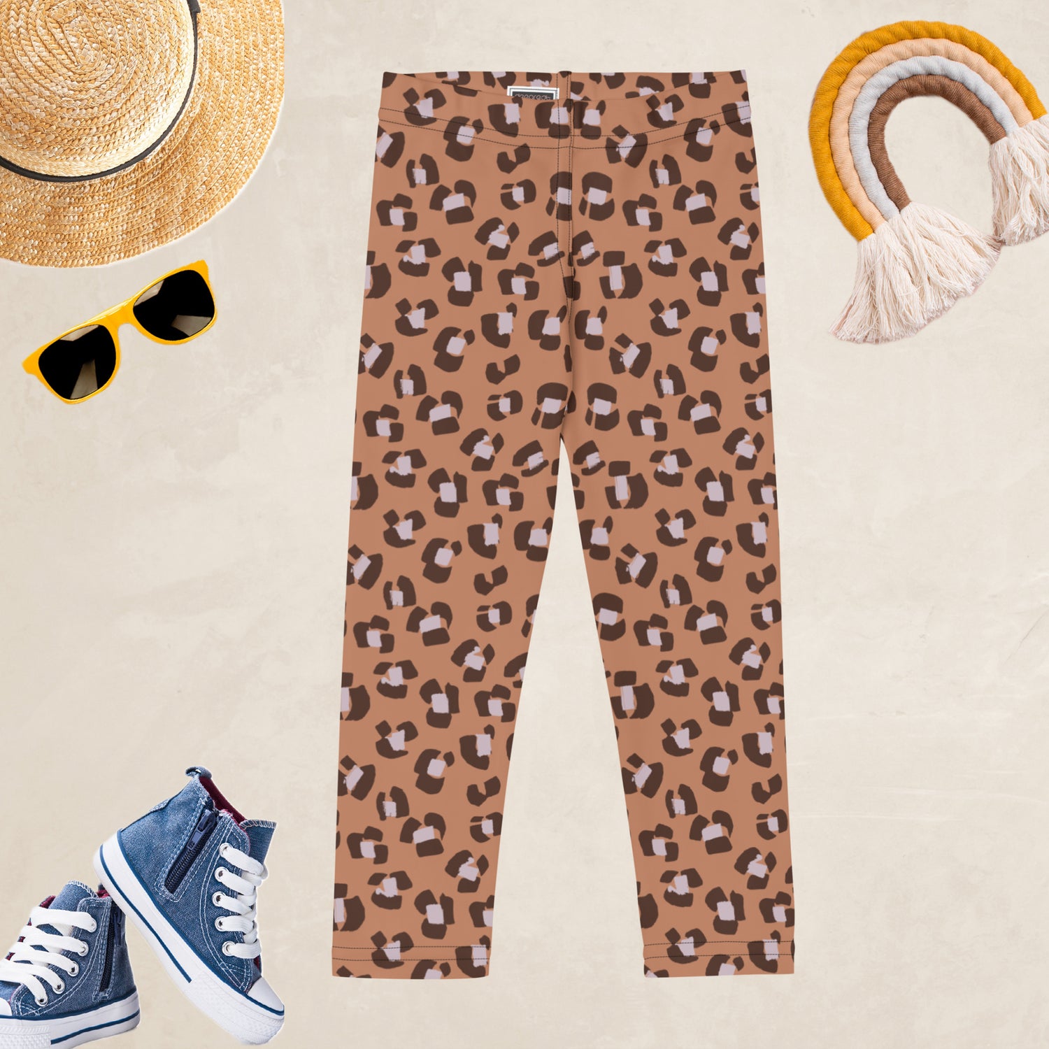 Brown Animal Rave Kids and Youth Leggings | DEEAREST LTD