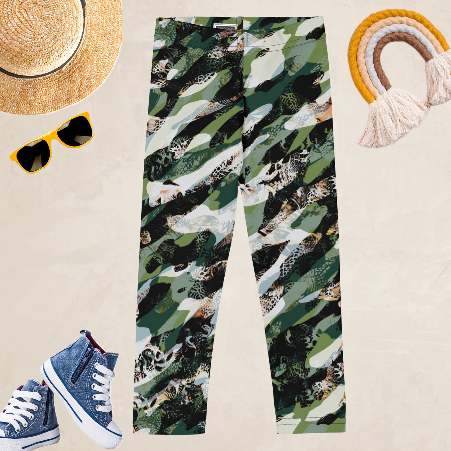 Black Camouflage Kids and Youth Leggings | DEEAREST LTD