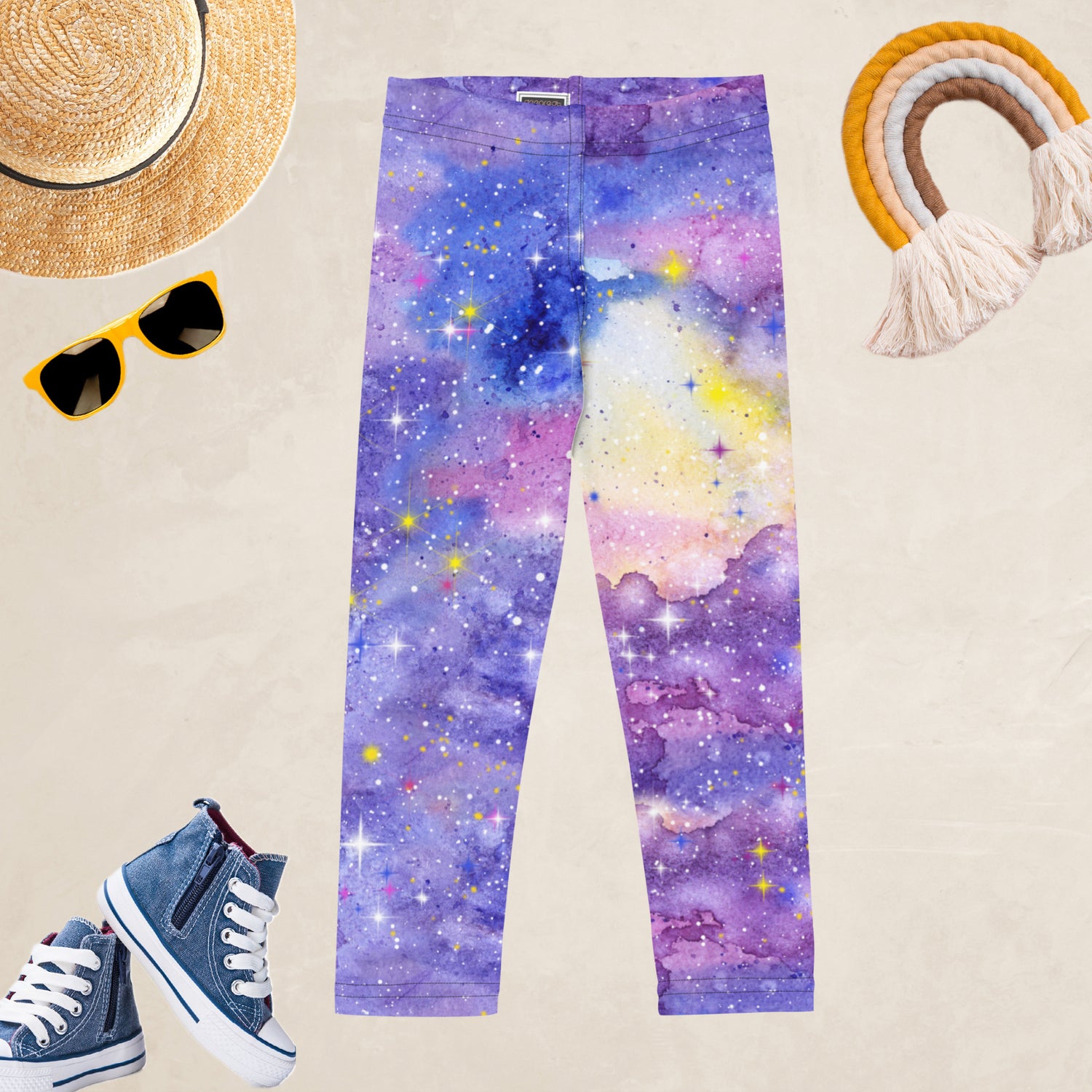 Pink Nebula Kids and Youth Leggings | DEEAREST LTD