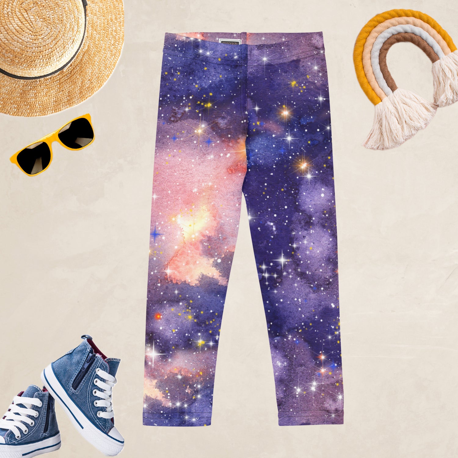 Light Purple Nebula Kids and Youth Leggings | DEEAREST LTD