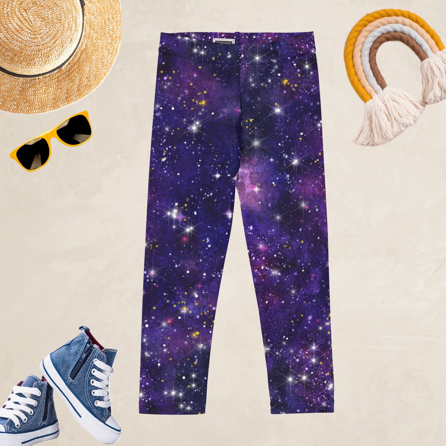 Purple Nebula Kids and Youth Leggings | DEEAREST LTD