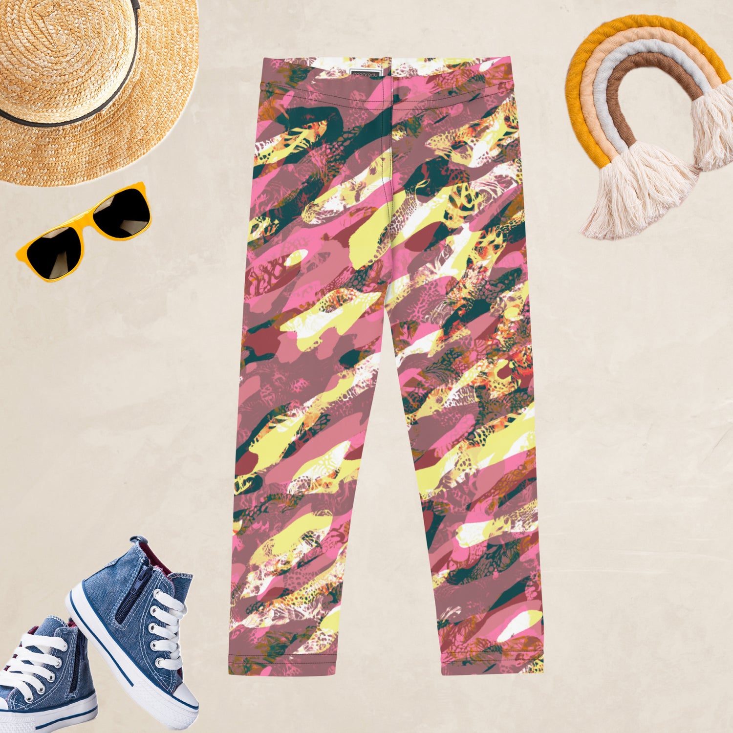 Pink Camouflage Kids and Youth Leggings | DEEAREST LTD