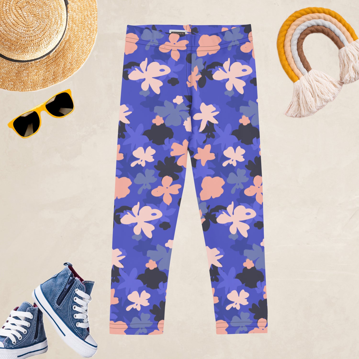 Blue Blossom Kids and Youth Leggings | DEEAREST LTD