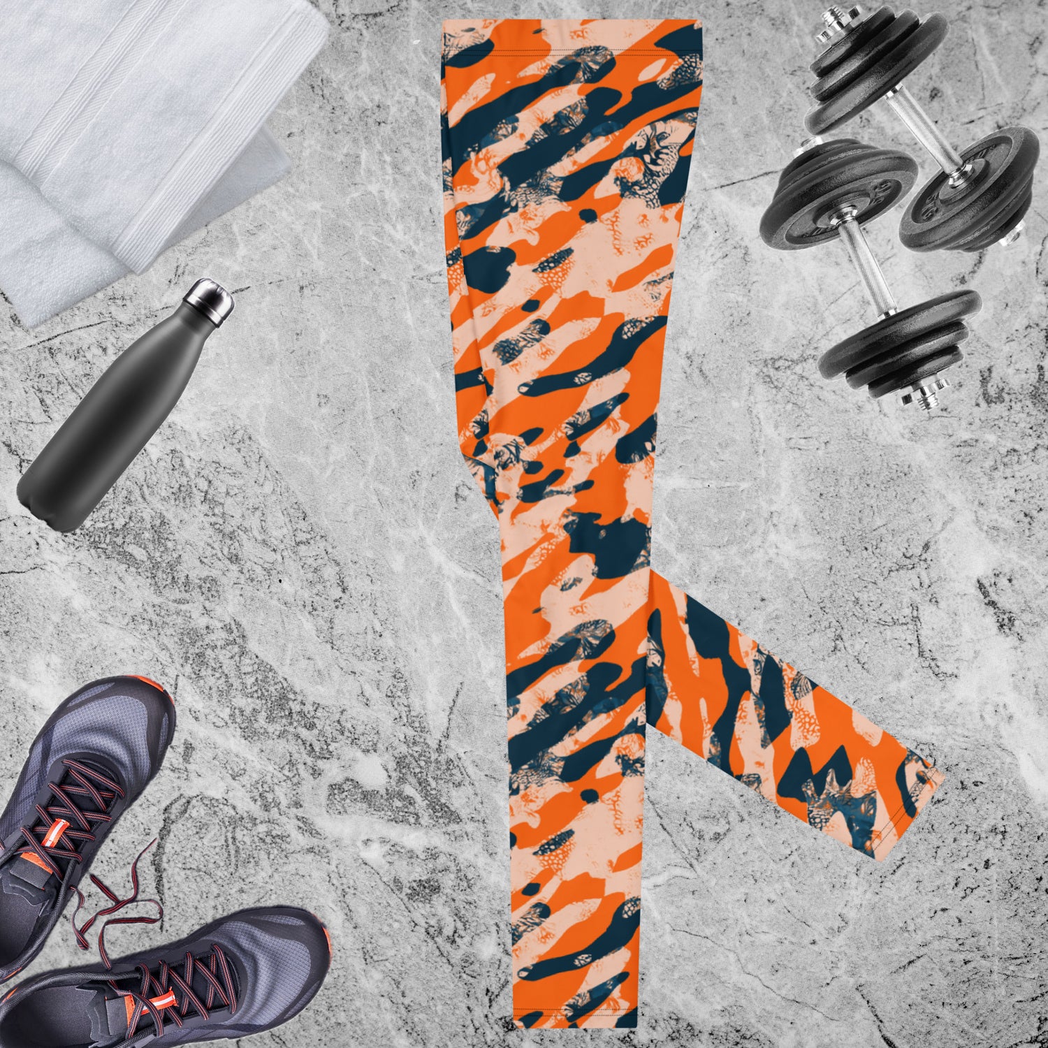 Orange Camouflage Men's Leggings | DEEAREST LTD