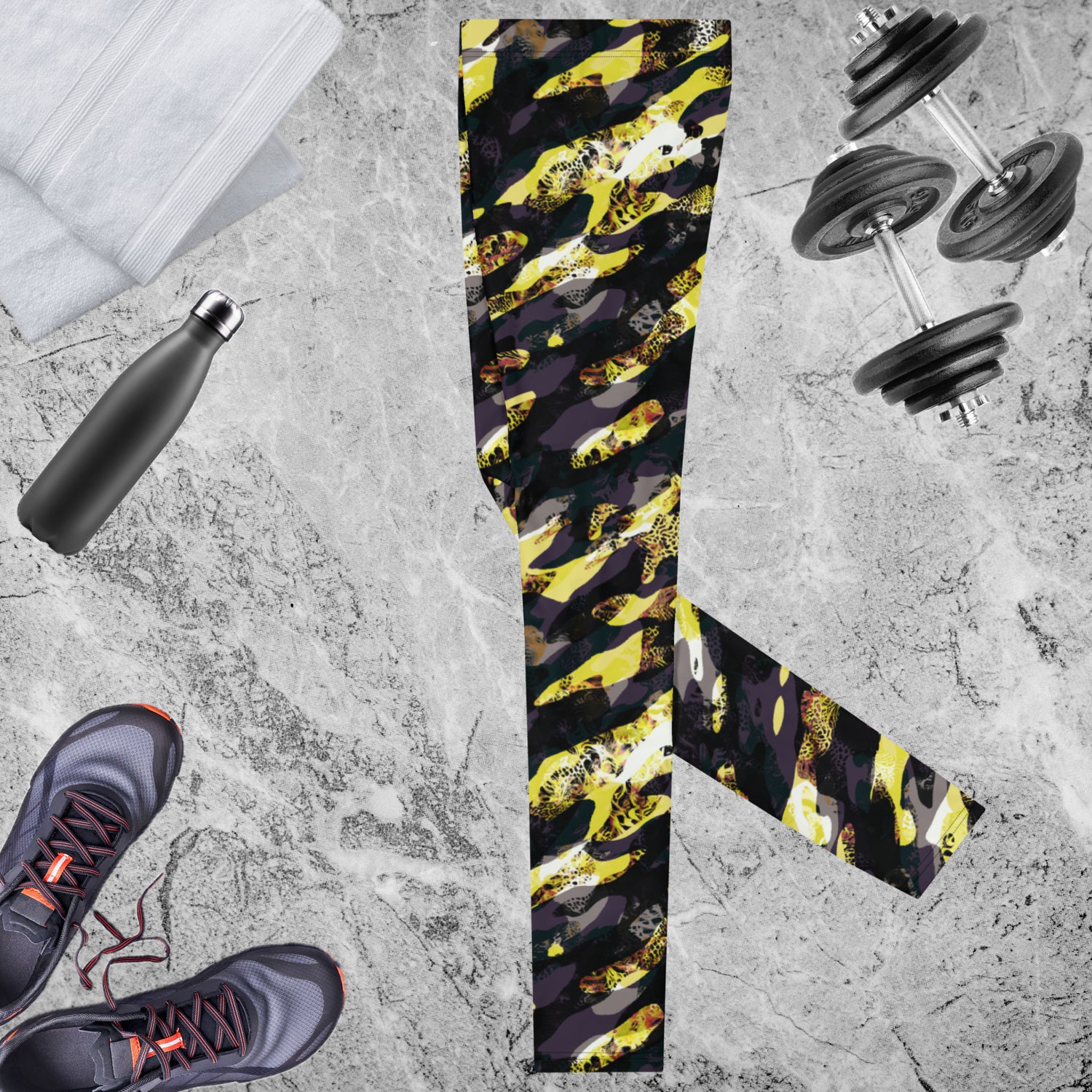 Yellow Camouflage Men's Leggings | DEEAREST LTD