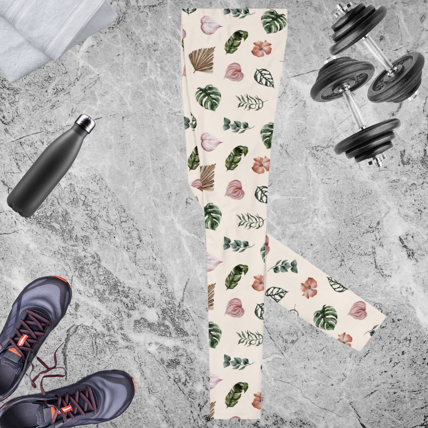 White Jungle Flora Men's Leggings | DEEAREST LTD