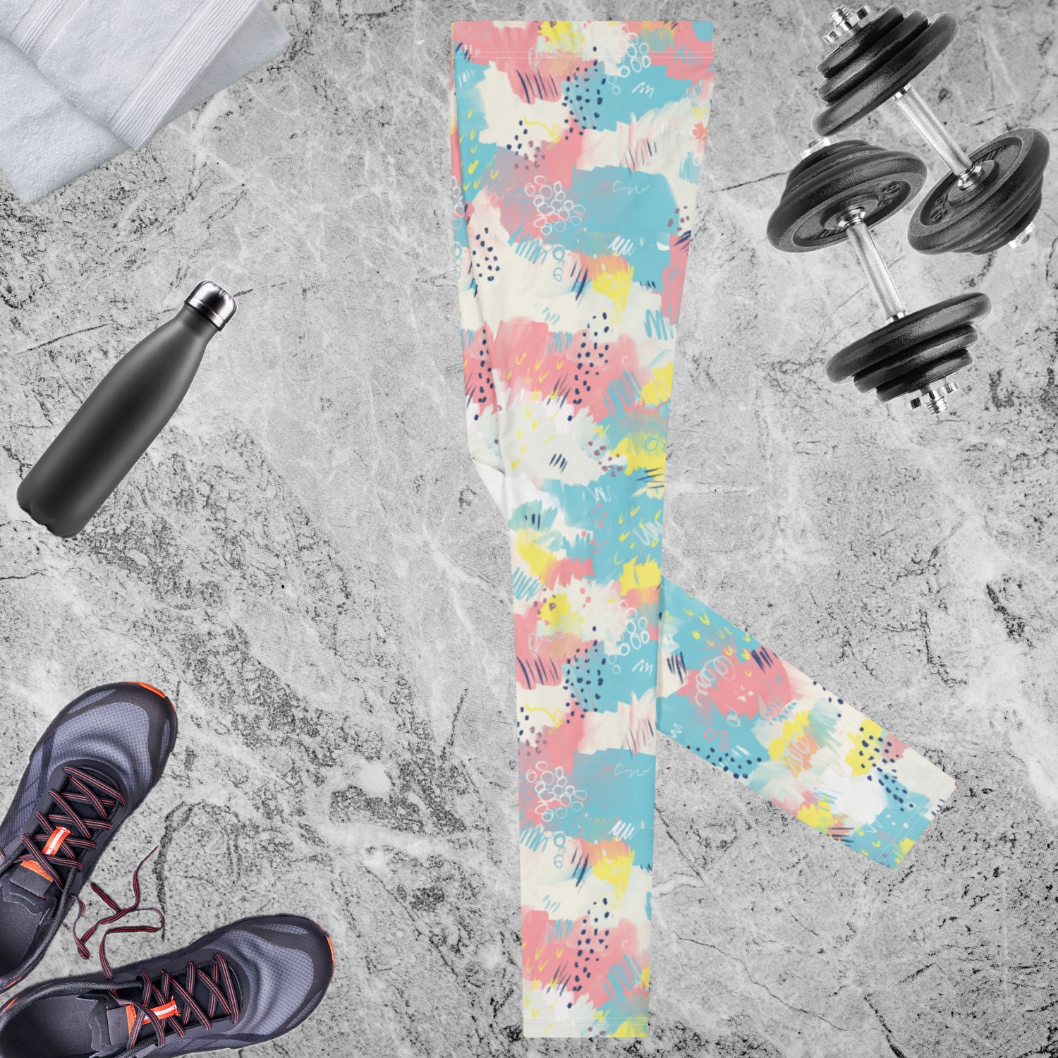 Pink and Blue Line Art Men's Leggings | DEEAREST LTD