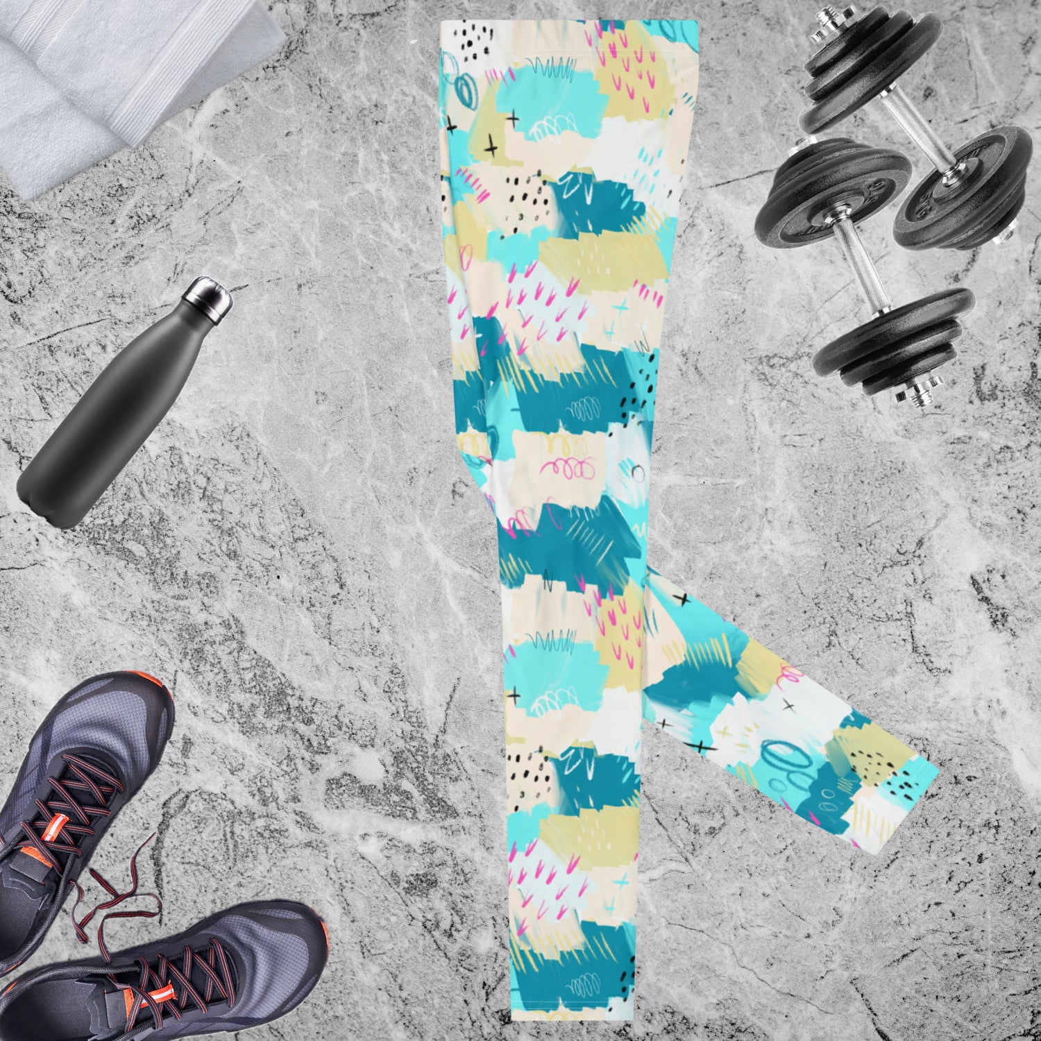 Aqua Line Art Men's Leggings | DEEAREST LTD