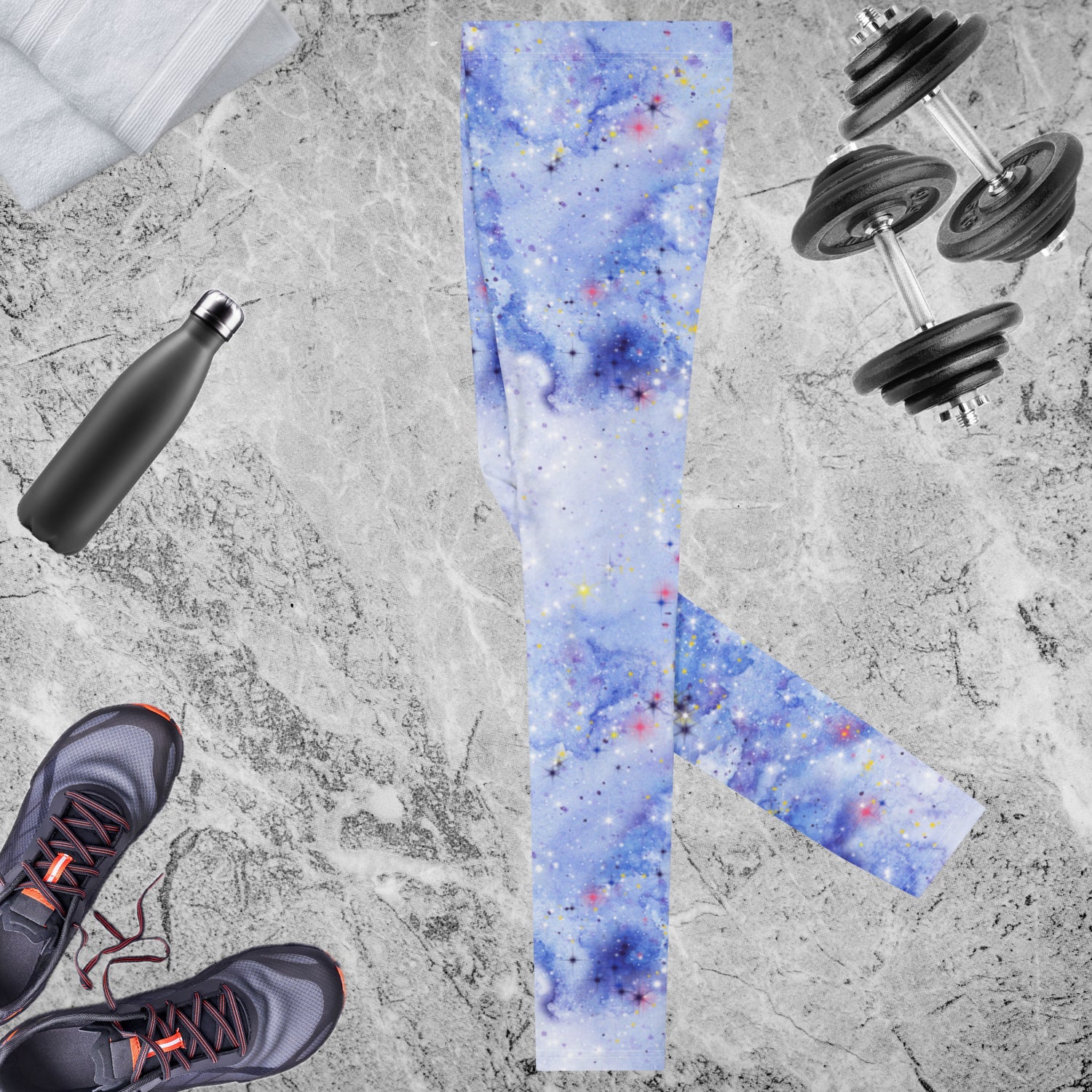 Light Blue Nebula Men's Leggings | DEEAREST LTD