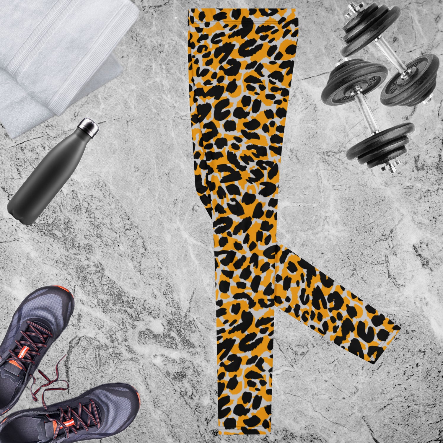 Orange Animal Rave Men's Leggings | DEEAREST LTD