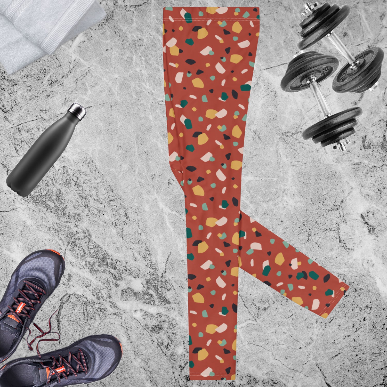 Brown Tropical Pattern Men's Leggings | DEEAREST LTD