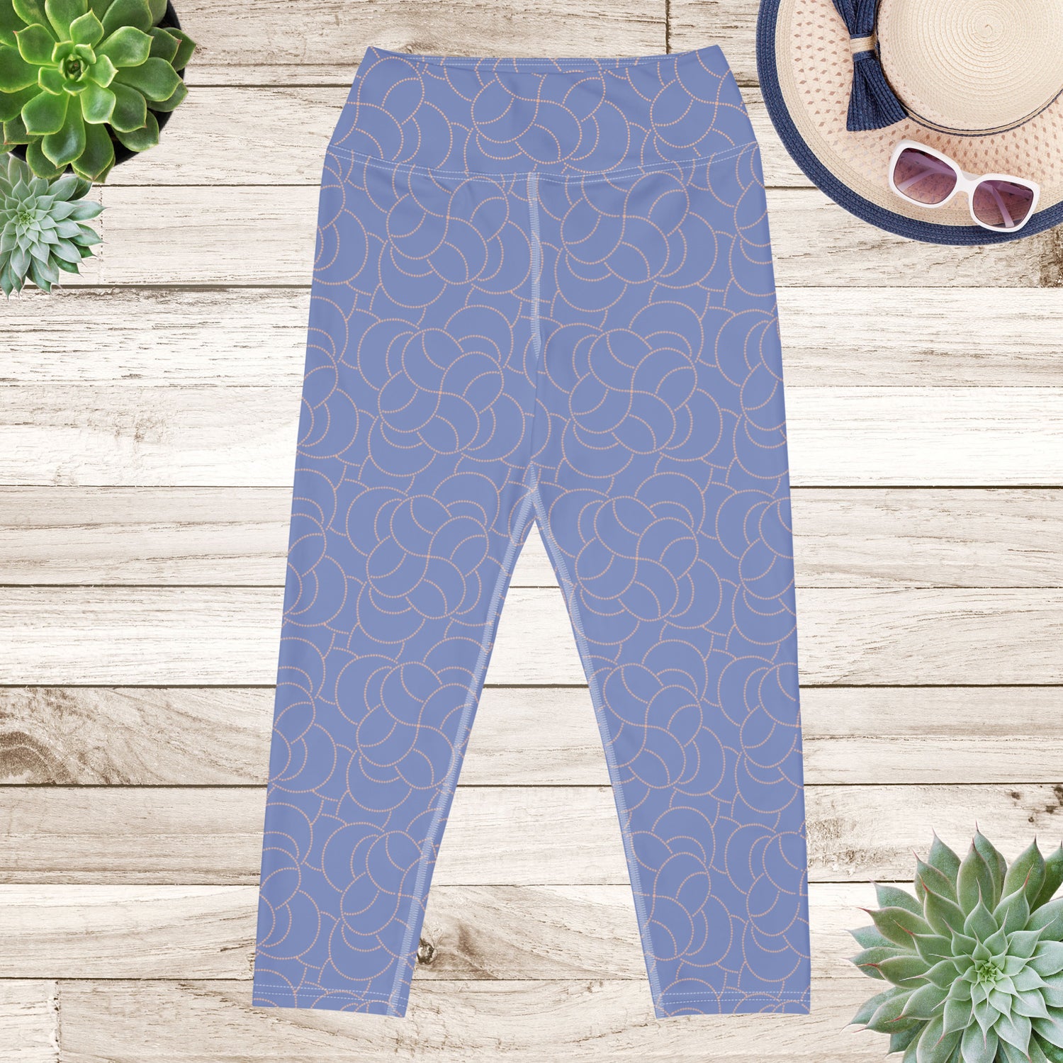 Blue Blush Yoga Capri Leggings | DEEAREST LTD