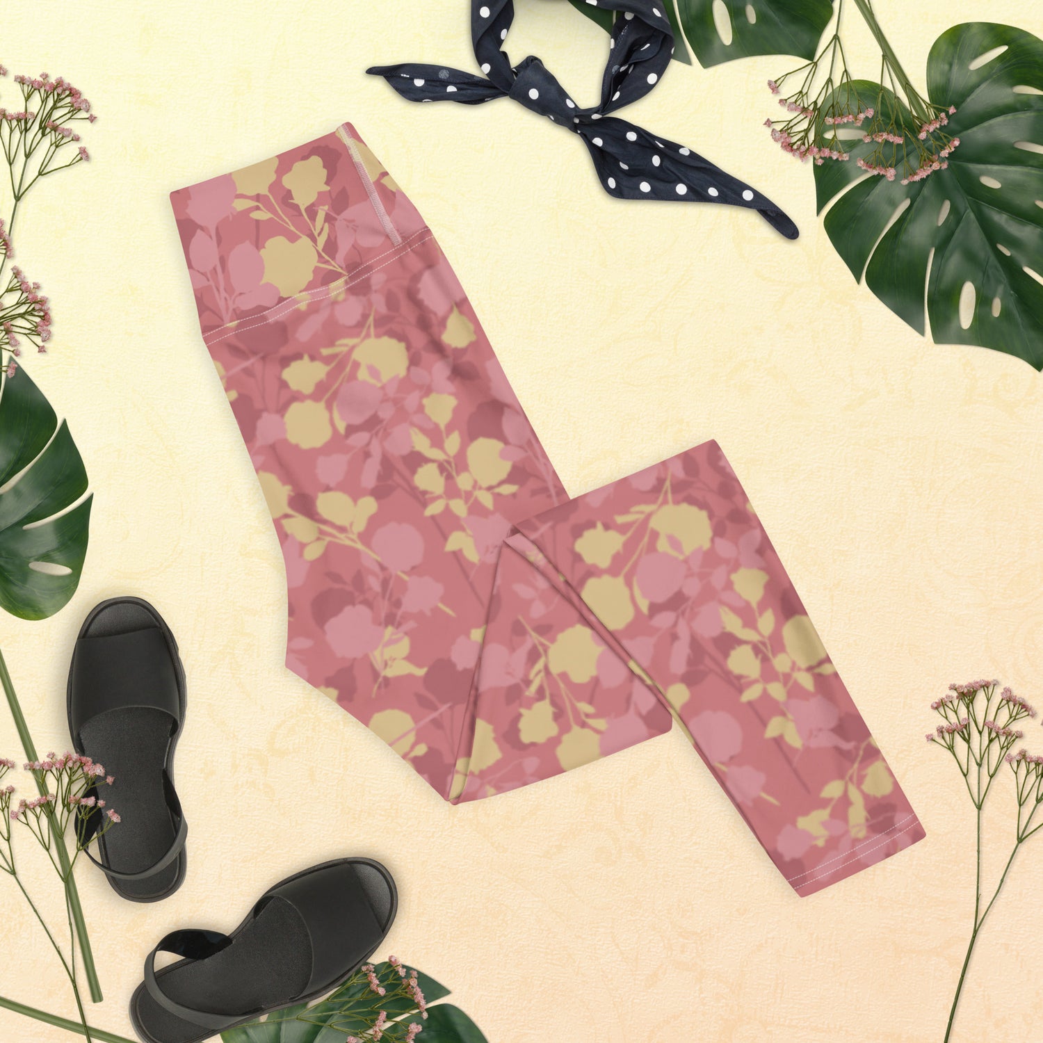 Rosy Blossom Yoga Leggings | DEEAREST LTD