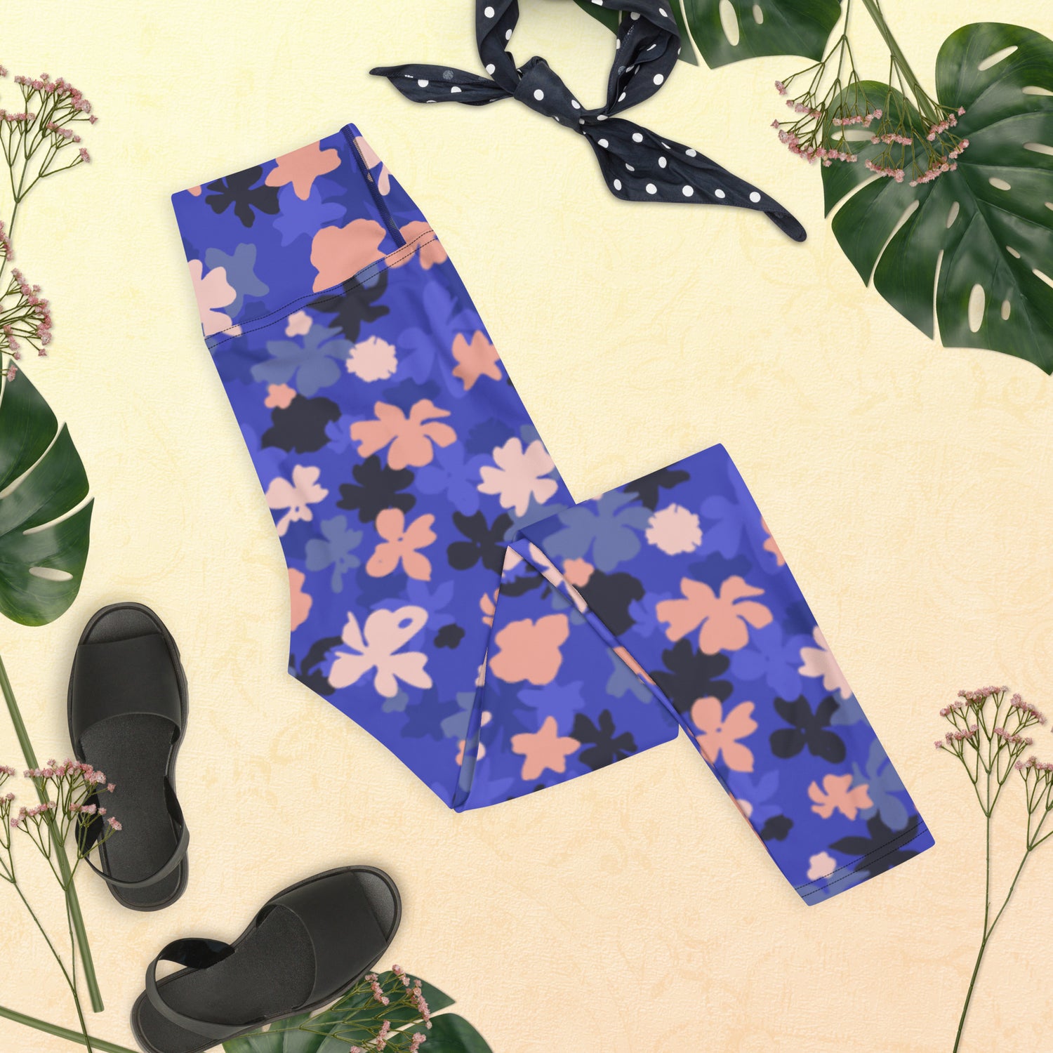 Blue Blossom Yoga Leggings | DEEAREST LTD