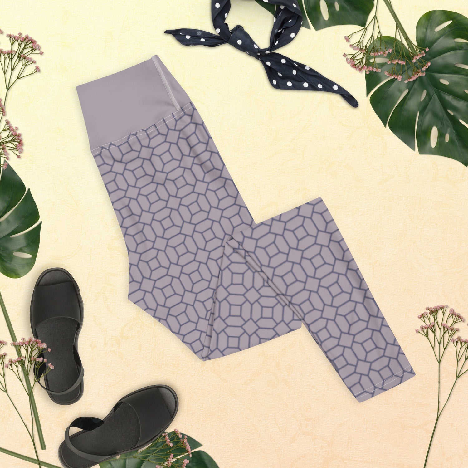 Lilac Pattern Yoga Leggings | DEEAREST LTD