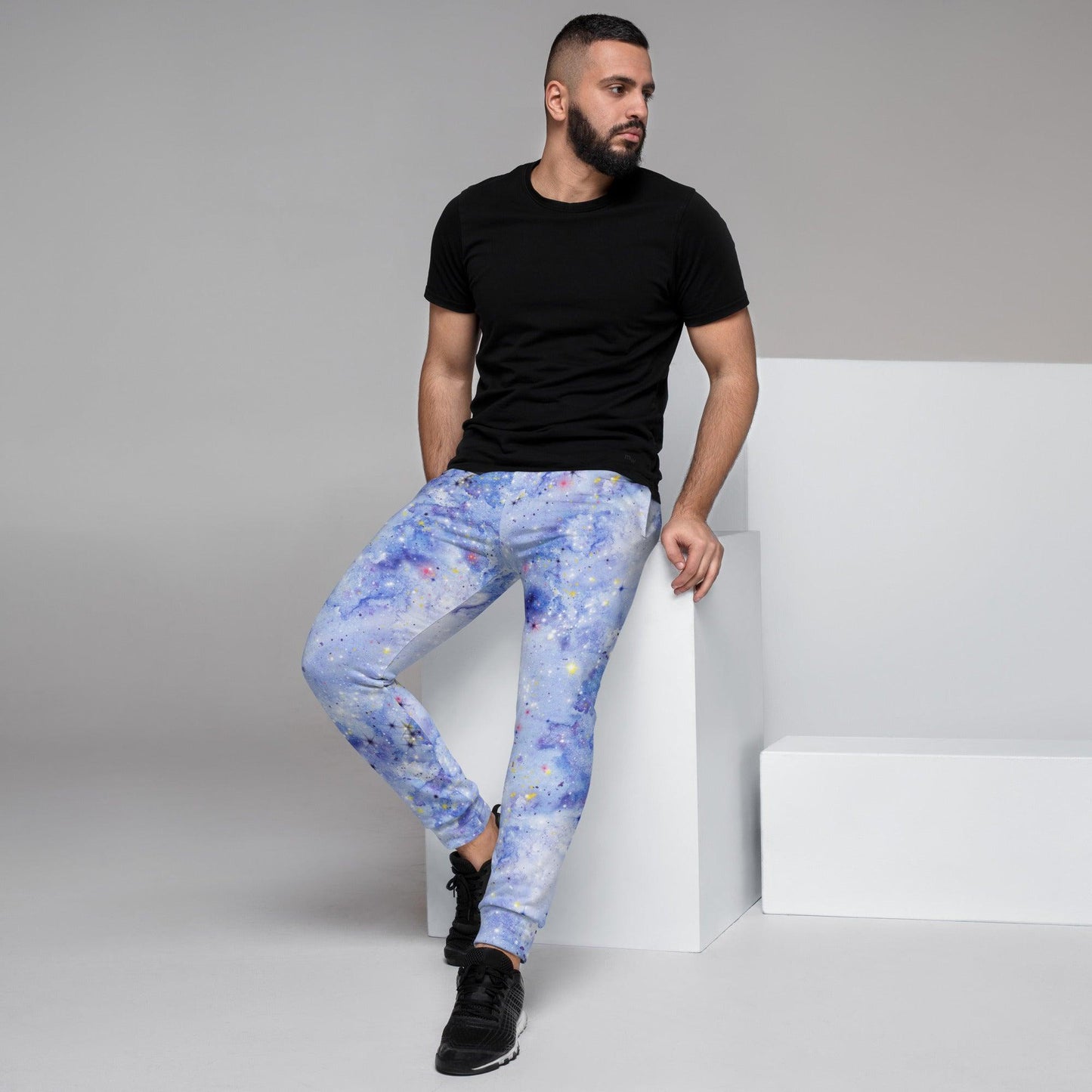 Light Blue Nebula Men's Joggers | DEEAREST LTD