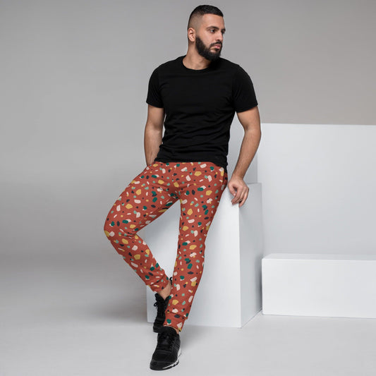 Brown Tropical Pattern Men's Joggers | DEEAREST LTD