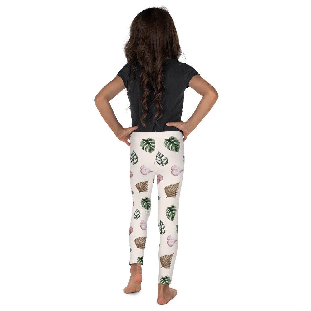 White Jungle Flora Kid's Leggings | DEEAREST LTD