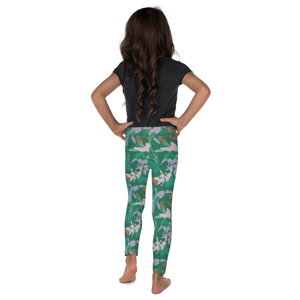 Green Blossom Kid's Leggings | DEEAREST LTD