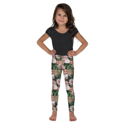 Brown Jungle Flora Kid's Leggings | DEEAREST LTD