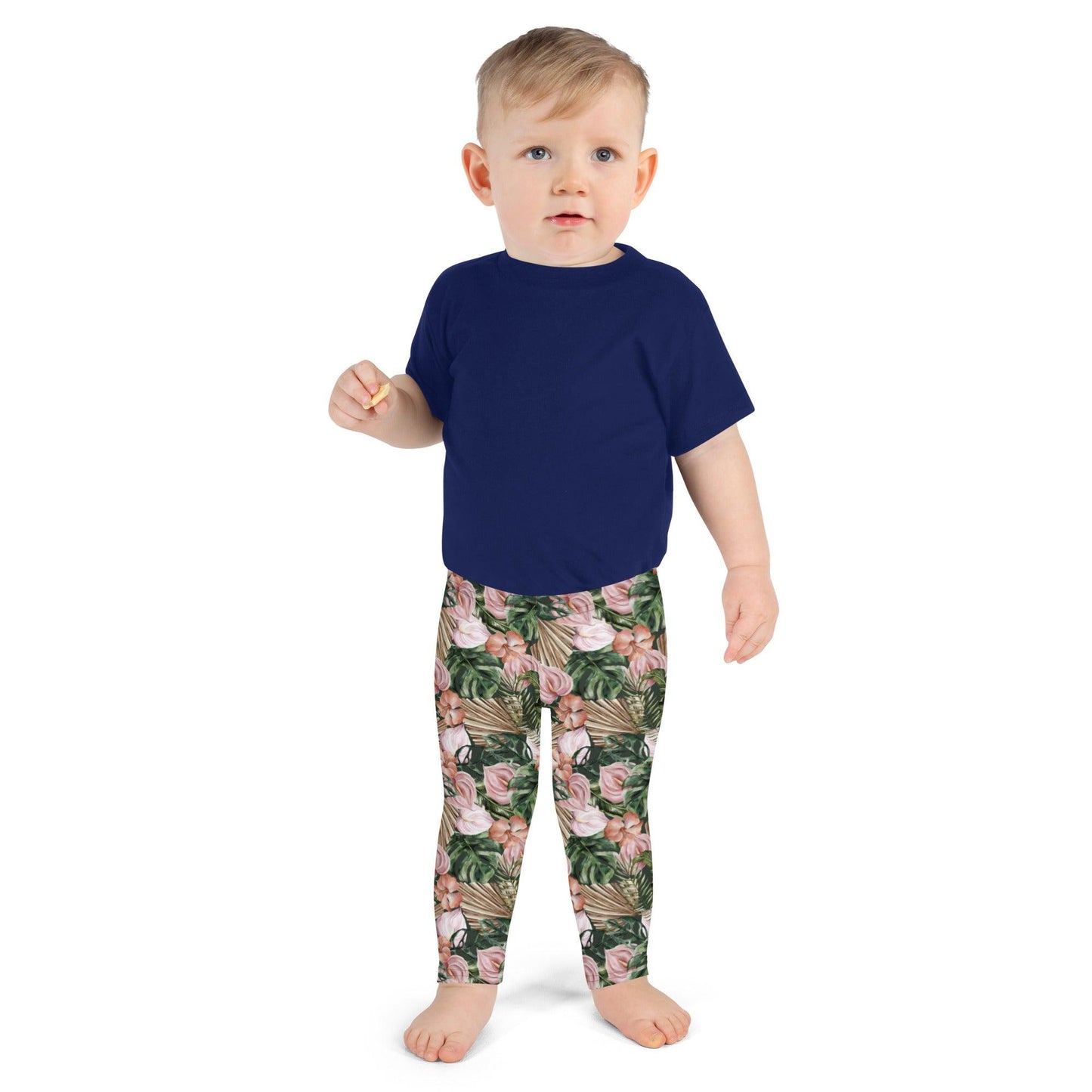 Brown Jungle Flora Kid's Leggings | DEEAREST LTD