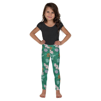 Green Blossom Kid's Leggings | DEEAREST LTD