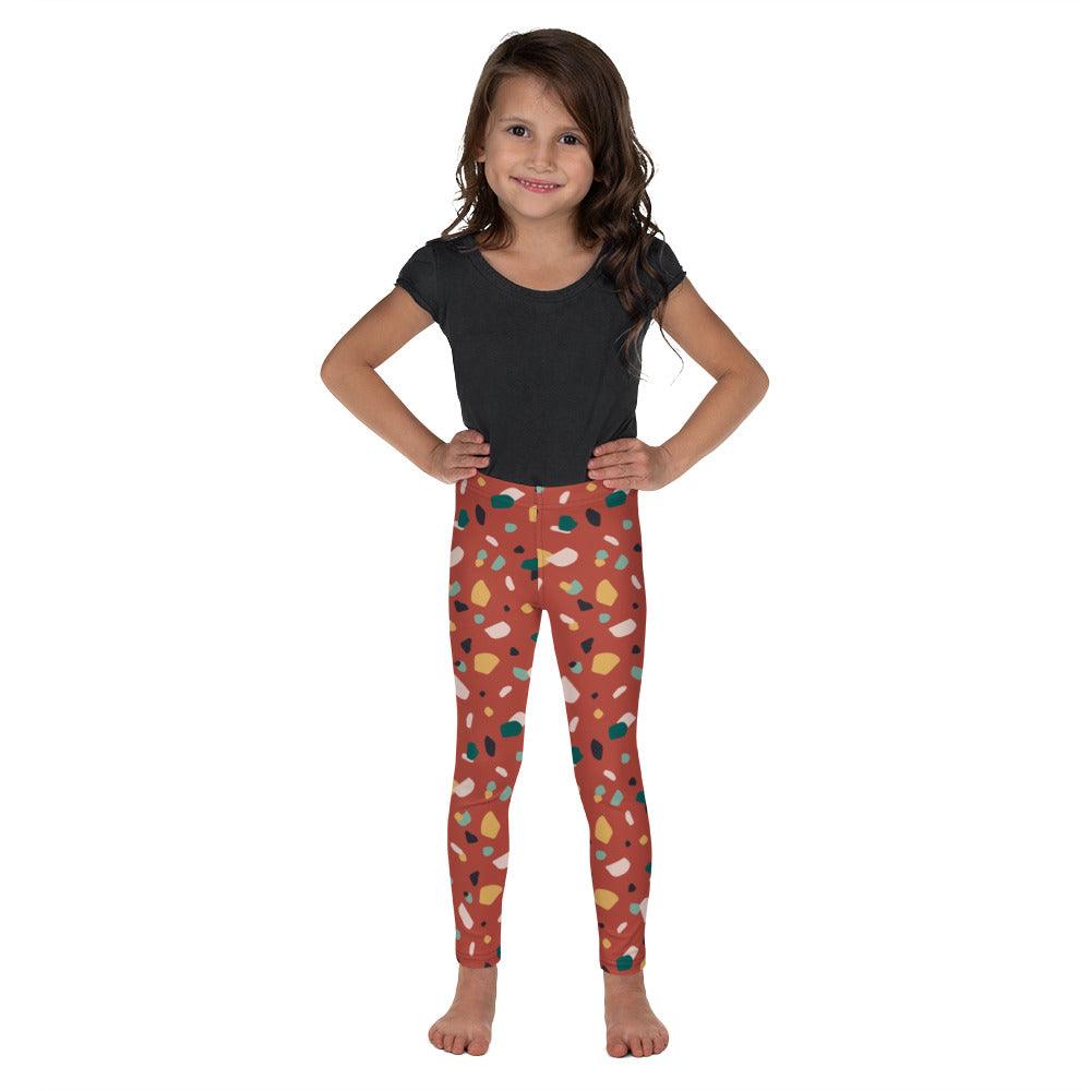 Brown Tropical Pattern Kid's Leggings | DEEAREST LTD