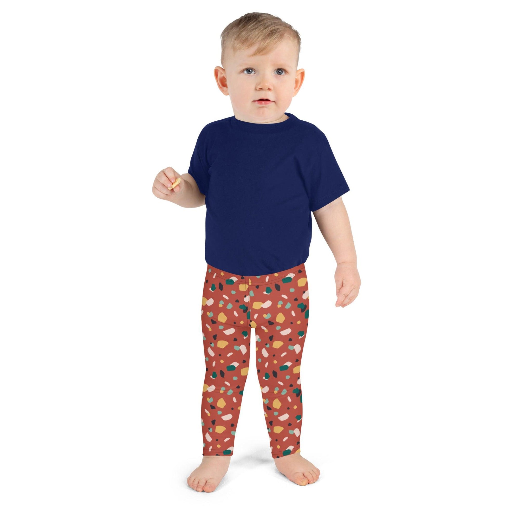 Brown Tropical Pattern Kid's Leggings | DEEAREST LTD