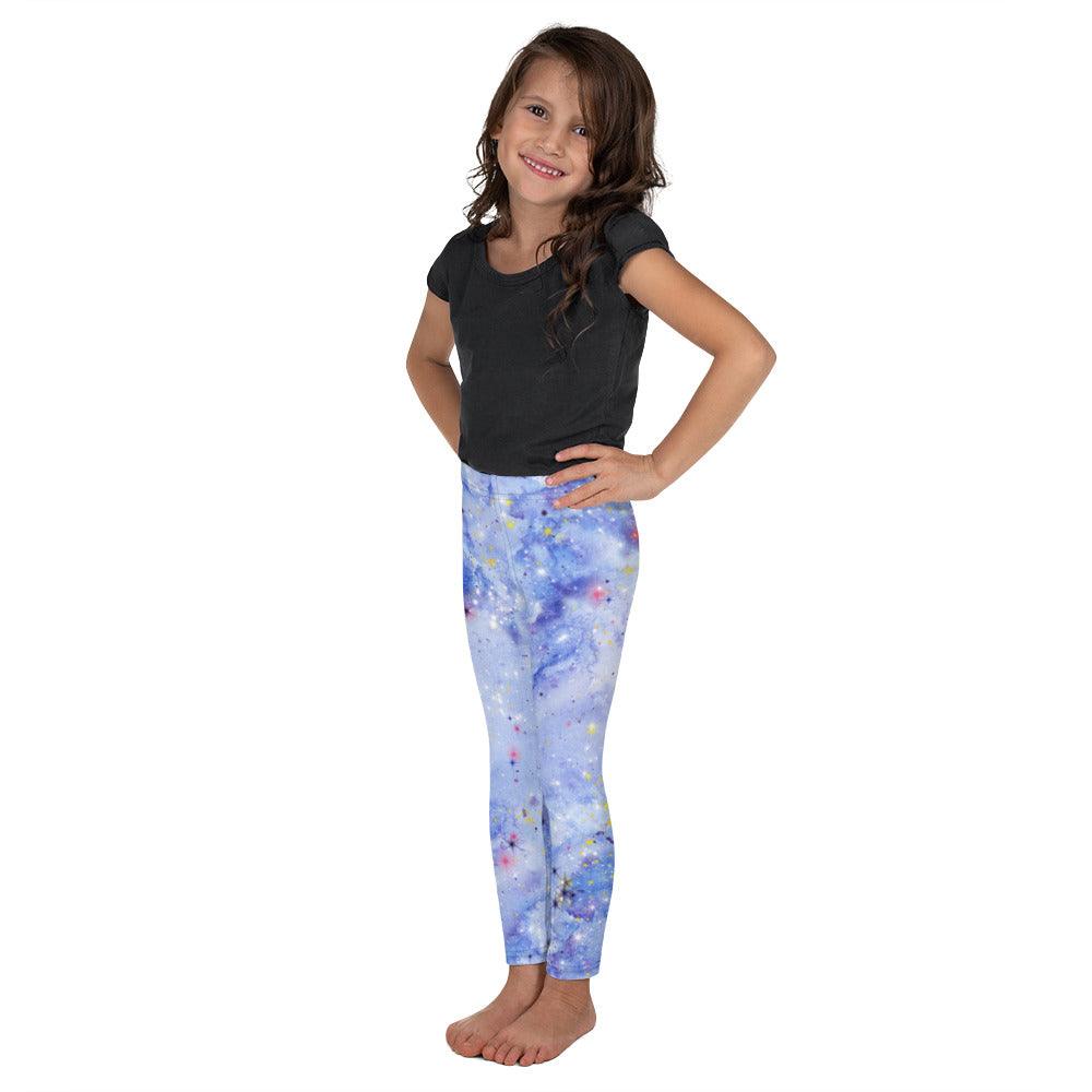 Light Blue Nebula Kid's Leggings | DEEAREST LTD