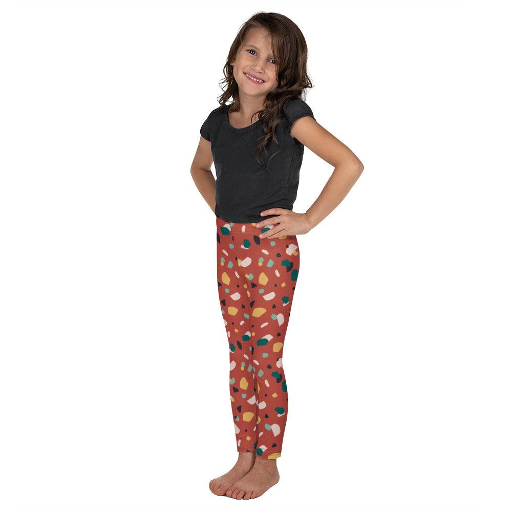 Brown Tropical Pattern Kid's Leggings | DEEAREST LTD