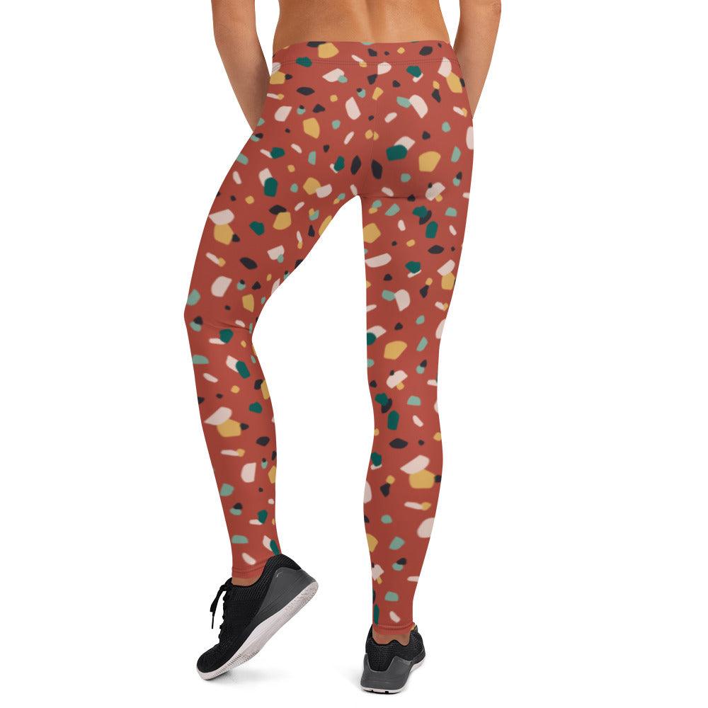 Brown Tropical Pattern Leggings | DEEAREST LTD