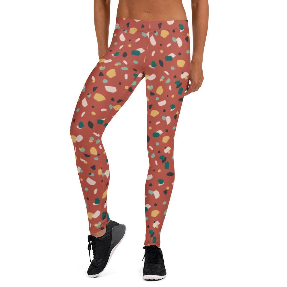 Brown Tropical Pattern Leggings | DEEAREST LTD