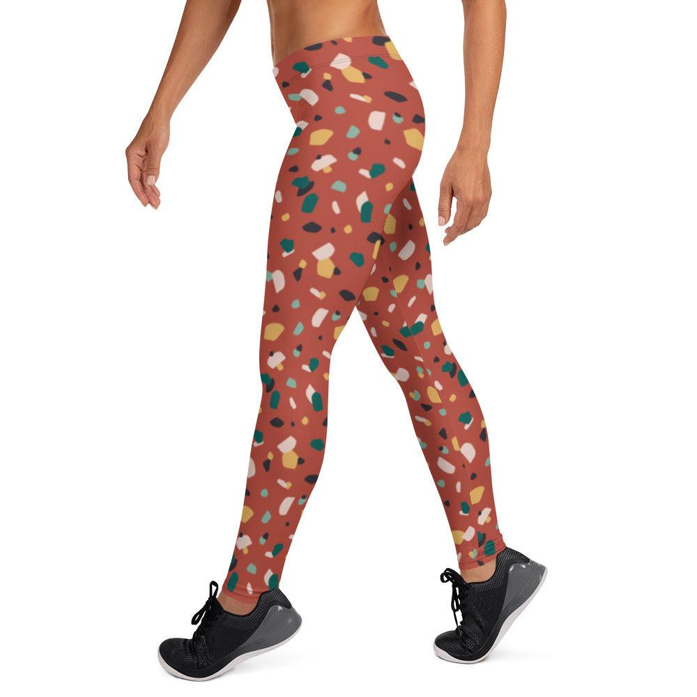 Brown Tropical Pattern Leggings | DEEAREST LTD