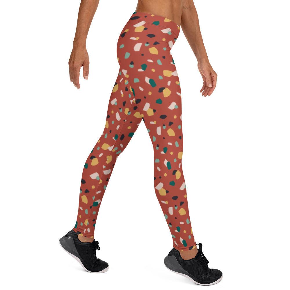 Brown Tropical Pattern Leggings | DEEAREST LTD