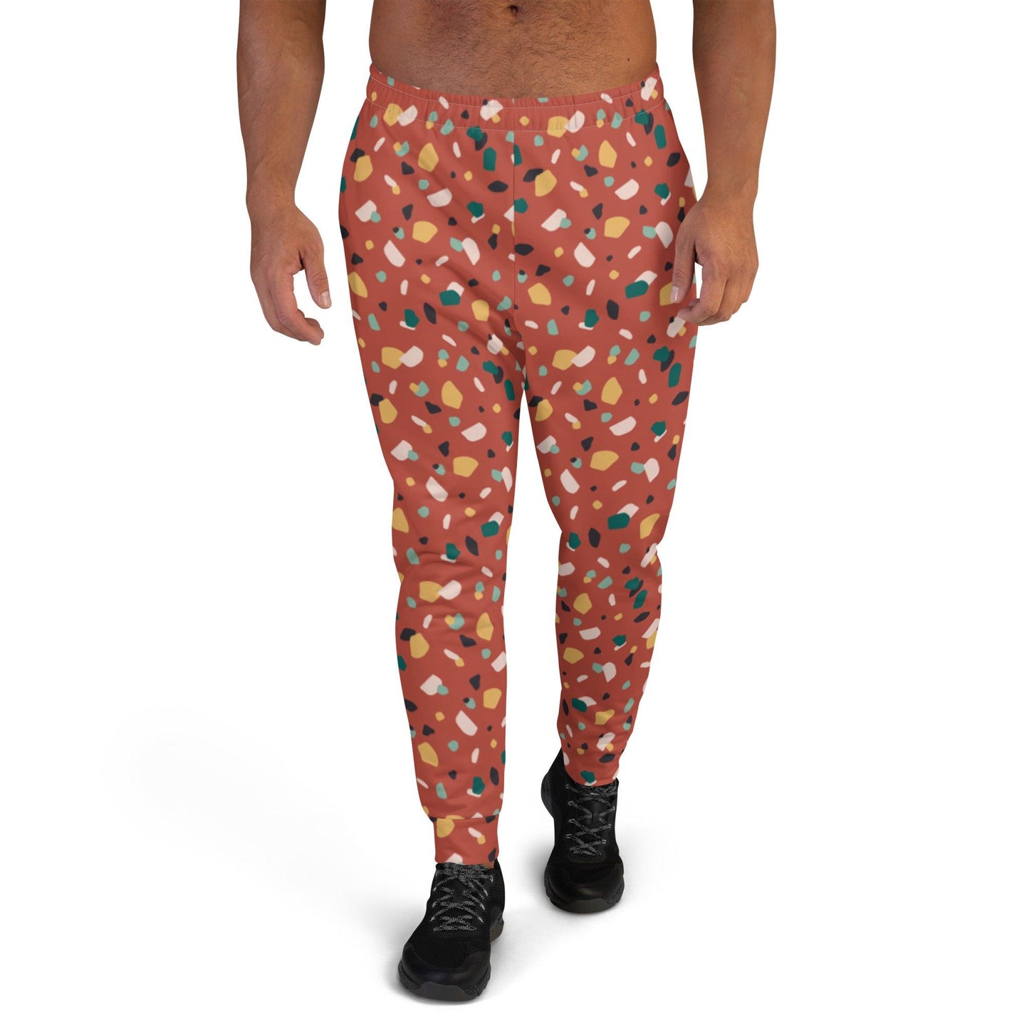 Brown Tropical Pattern Men's Joggers | DEEAREST LTD