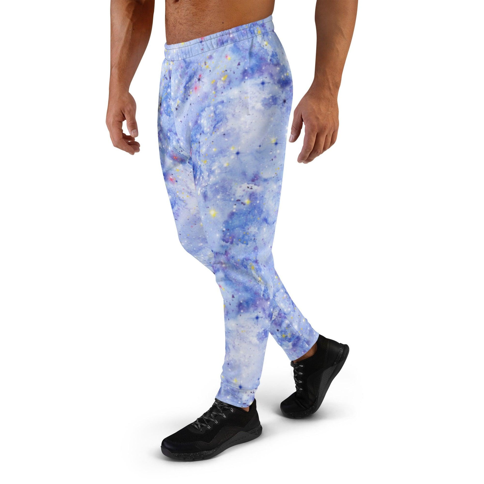 Light Blue Nebula Men's Joggers | DEEAREST LTD