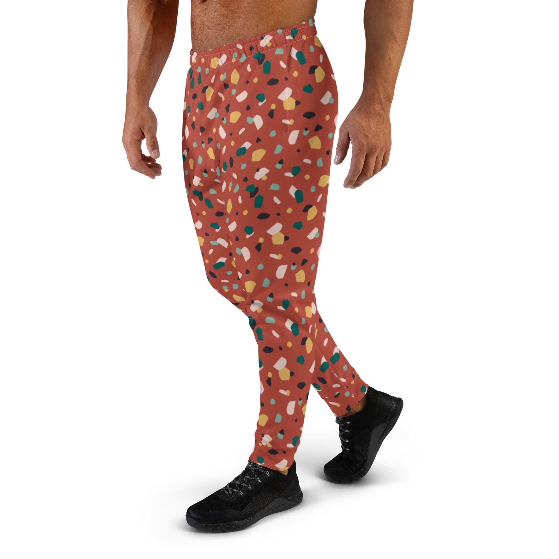 Brown Tropical Pattern Men's Joggers | DEEAREST LTD