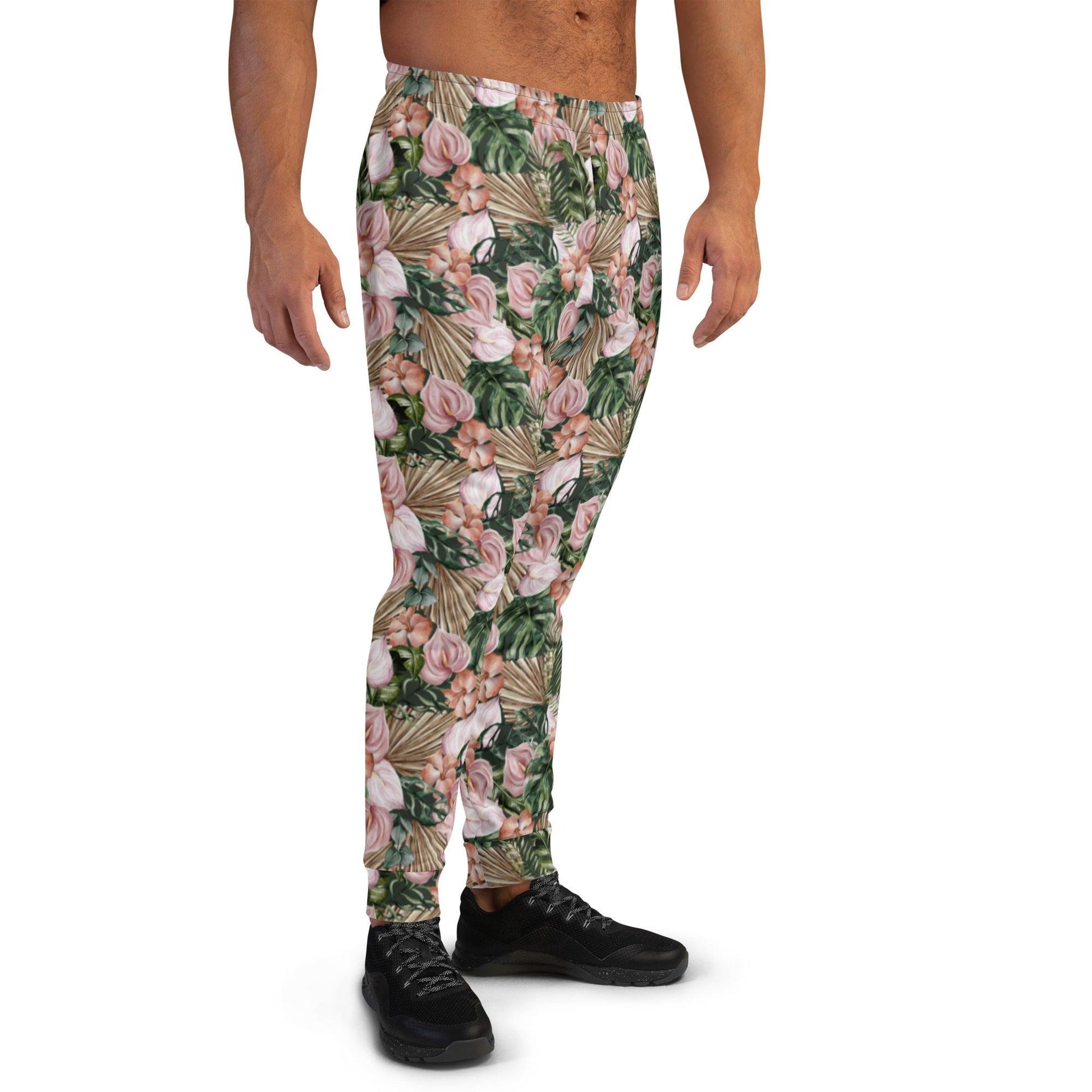 Brown Jungle Flora Men's Joggers | DEEAREST LTD