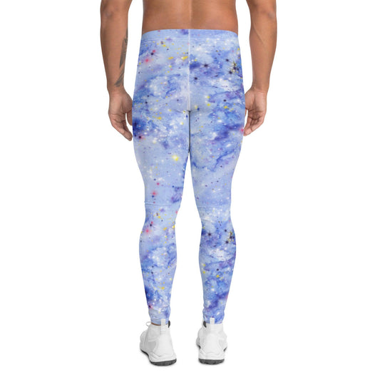 Light Blue Galaxy Men's Leggings - DEEAREST LTD