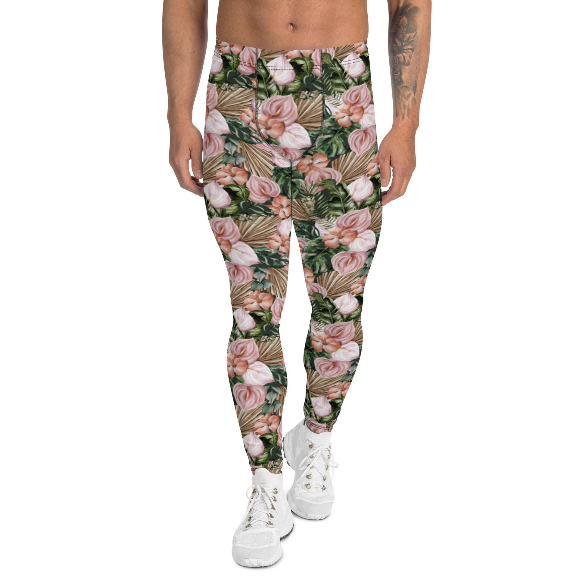 Brown Jungle Flora Men's Leggings | DEEAREST LTD