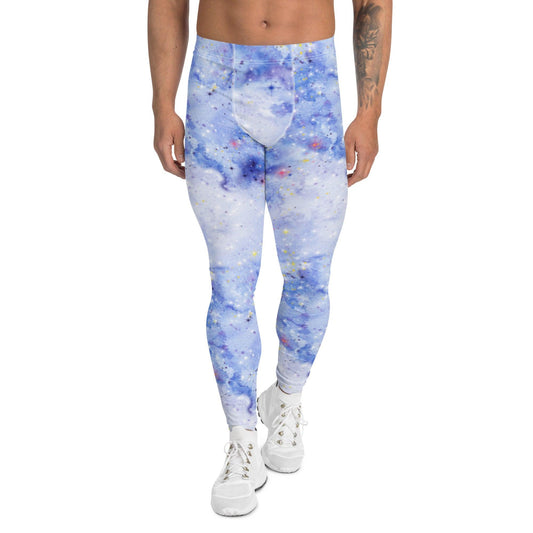 Light Blue Nebula Men's Leggings | DEEAREST LTD