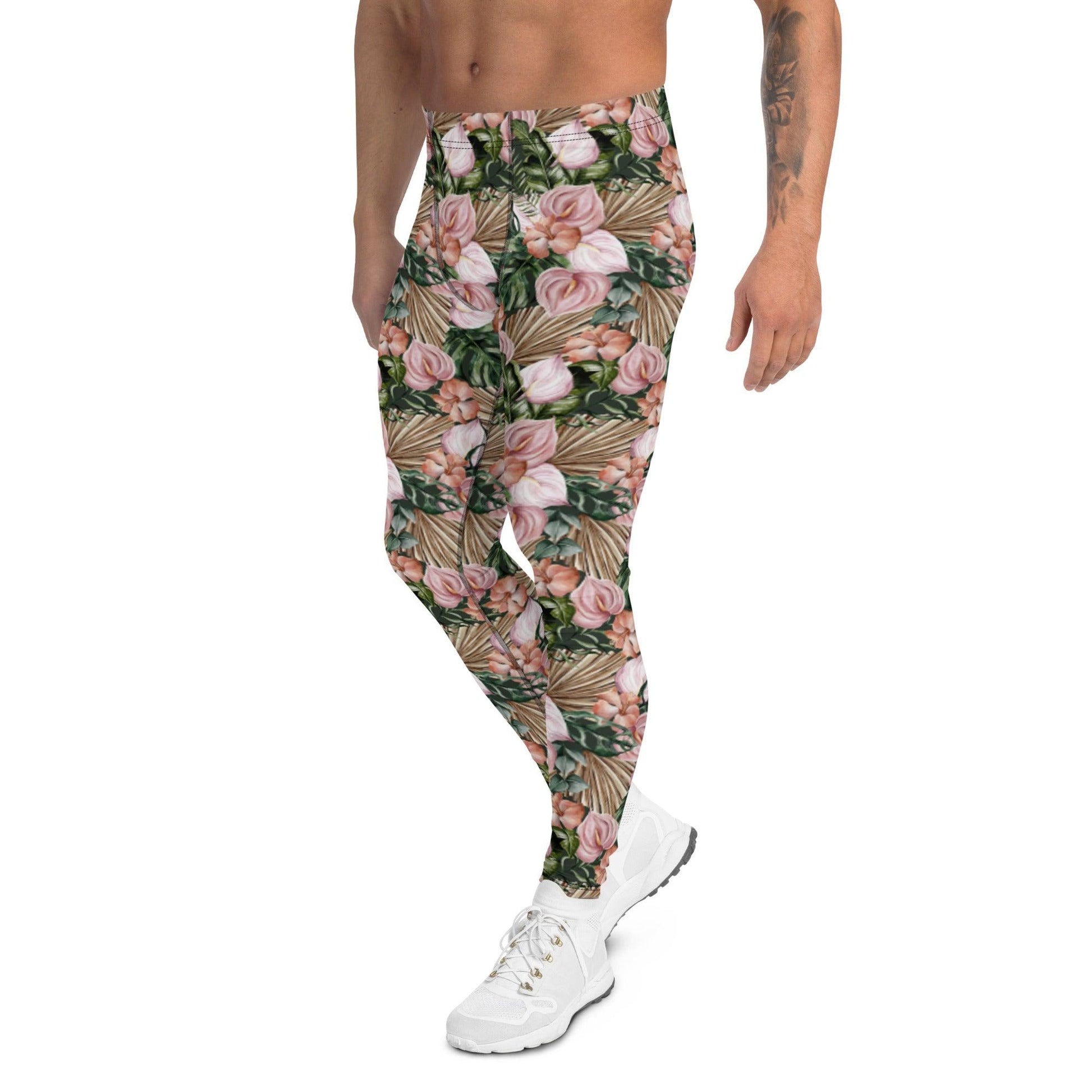 Brown Jungle Flora Men's Leggings | DEEAREST LTD