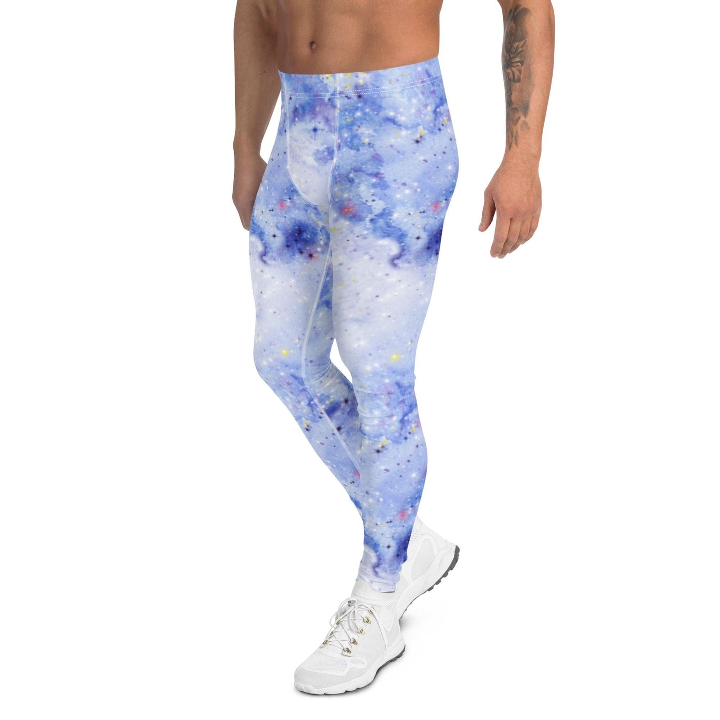 Light Blue Galaxy Men's Leggings - DEEAREST LTD