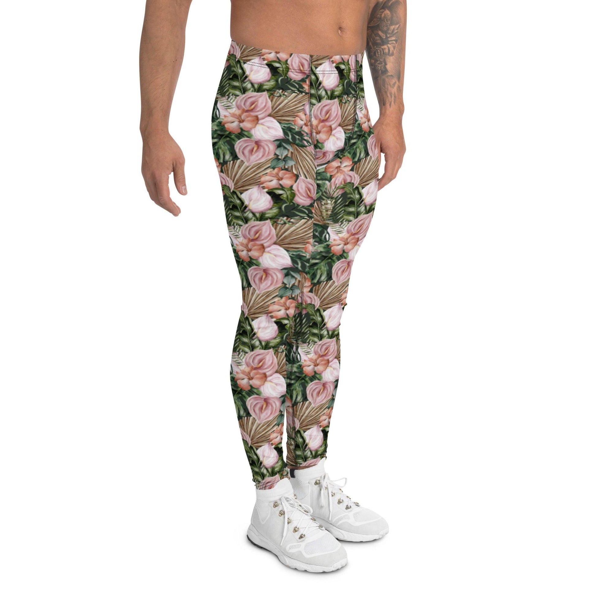 Brown Jungle Flora Men's Leggings | DEEAREST LTD