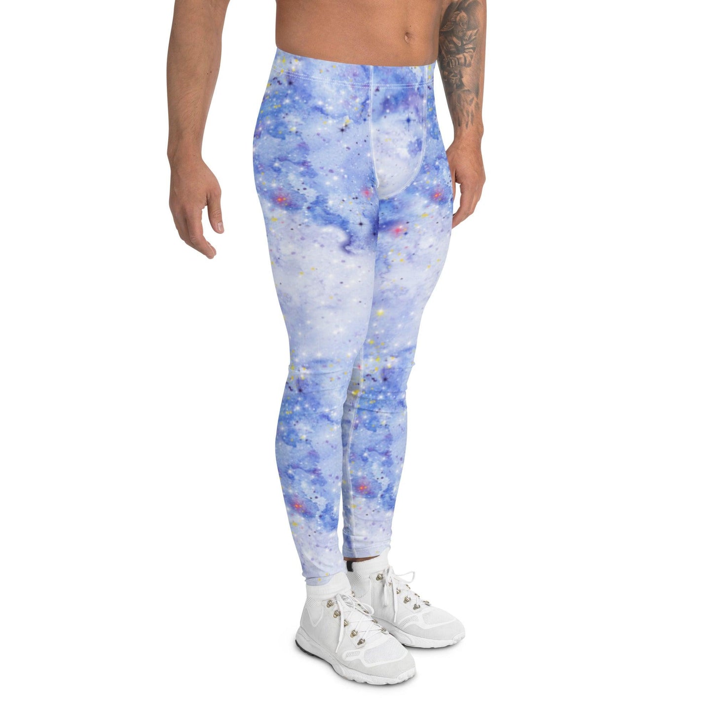 Light Blue Galaxy Men's Leggings - DEEAREST LTD